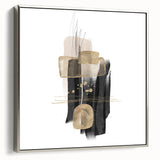 Abstract Geometric Framed Art – Black and Gold Minimalist Wall Print