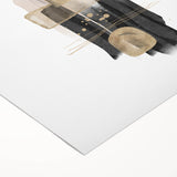 Abstract Geometric Framed Art – Black and Gold Minimalist Wall Print