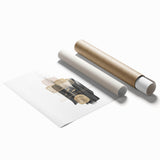 Abstract Geometric Framed Art – Black and Gold Minimalist Wall Print