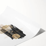 Abstract Geometric Framed Art – Black and Gold Minimalist Wall Print