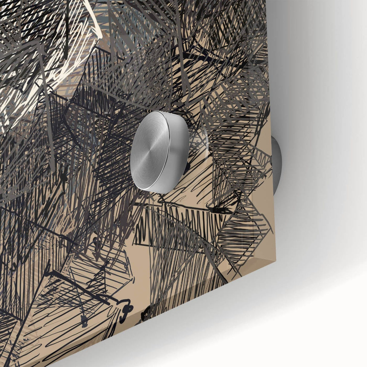 Geometric Moody Modern Wall Art – Abstract Black & Beige Canvas
