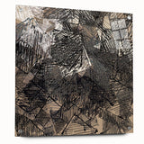 Geometric Moody Modern Wall Art – Abstract Black & Beige Canvas