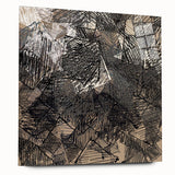 Geometric Moody Modern Wall Art – Abstract Black & Beige Canvas