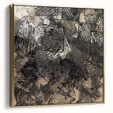 Geometric Moody Modern Wall Art – Abstract Black & Beige Canvas