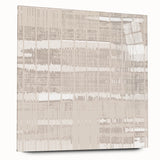 Textured Acrylic Wall Art - Subtle Modern Grid in Light Neutrals