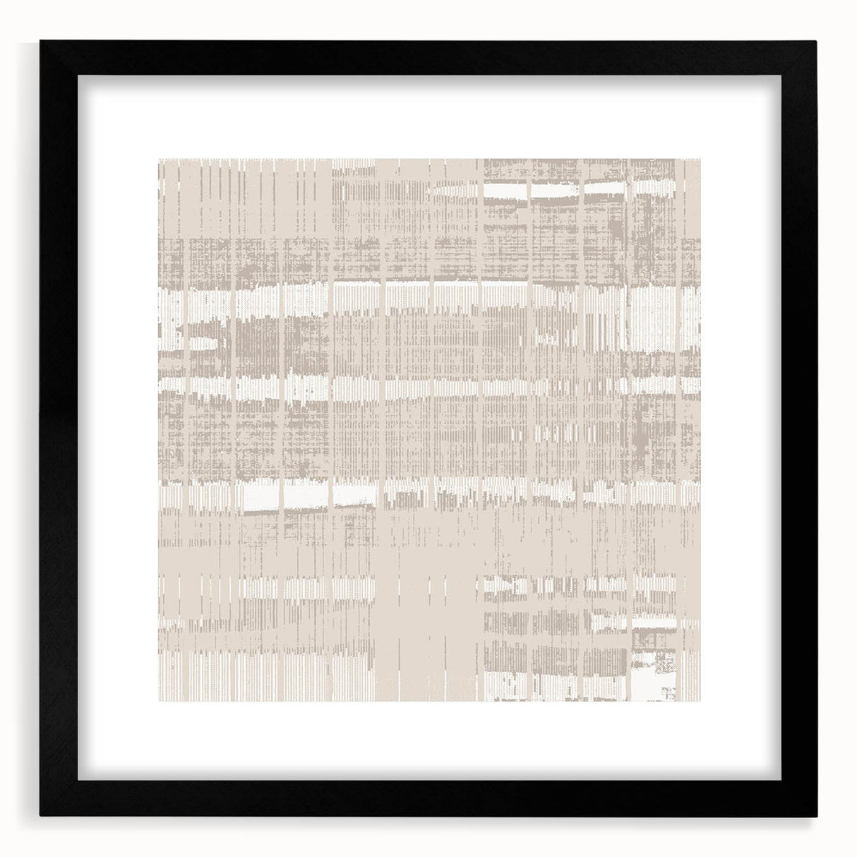Textured Acrylic Wall Art - Subtle Modern Grid in Light Neutrals