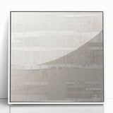 Textured Acrylic Wall Art - Subtle Modern Grid in Light Neutrals