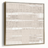 Textured Acrylic Wall Art - Subtle Modern Grid in Light Neutrals
