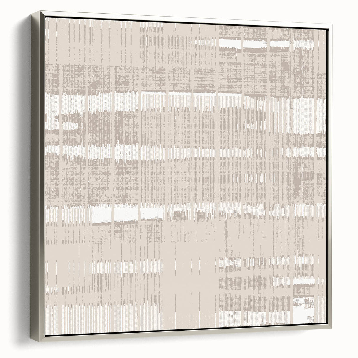 Textured Acrylic Wall Art - Subtle Modern Grid in Light Neutrals