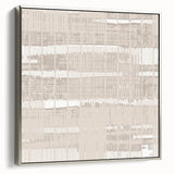 Textured Acrylic Wall Art - Subtle Modern Grid in Light Neutrals