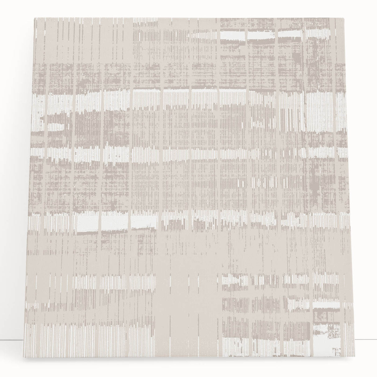 Textured Acrylic Wall Art - Subtle Modern Grid in Light Neutrals