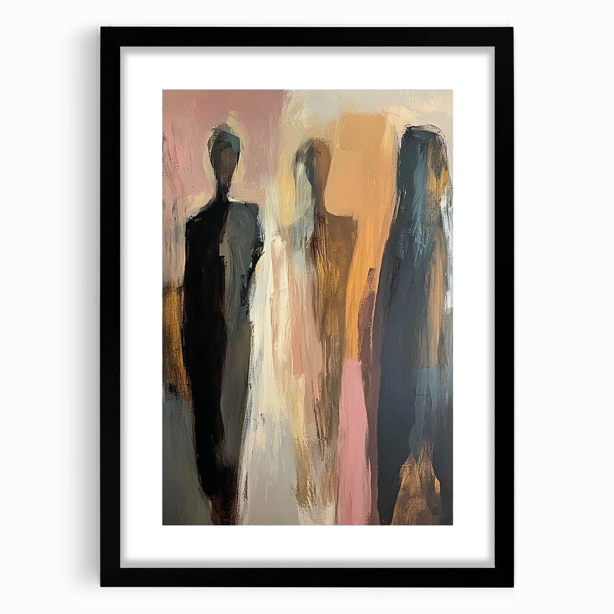 Elegant Abstract Figurative Wall Art – Modern Human Form Painting