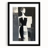 Minimalist Abstract Figurative Wall Art – Modern Monochrome Design