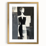 Minimalist Abstract Figurative Wall Art – Modern Monochrome Design