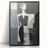 Minimalist Abstract Figurative Wall Art – Modern Monochrome Design