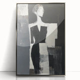 Minimalist Abstract Figurative Wall Art – Modern Monochrome Design