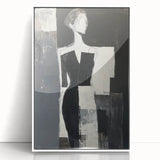 Minimalist Abstract Figurative Wall Art – Modern Monochrome Design