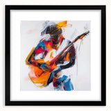 Colorful Abstract Figurative Wall Art – Expressive Guitarist Painting