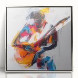 Colorful Abstract Figurative Wall Art – Expressive Guitarist Painting
