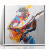 Colorful Abstract Figurative Wall Art – Expressive Guitarist Painting