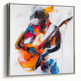 Colorful Abstract Figurative Wall Art – Expressive Guitarist Painting