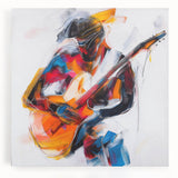 Colorful Abstract Figurative Wall Art – Expressive Guitarist Painting