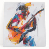 Colorful Abstract Figurative Wall Art – Expressive Guitarist Painting