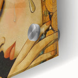 Elegant Abstract Figurative Wall Art – Gold Accented Modern Painting