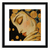 Elegant Abstract Figurative Wall Art – Gold Accented Modern Painting
