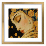 Elegant Abstract Figurative Wall Art – Gold Accented Modern Painting