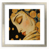 Elegant Abstract Figurative Wall Art – Gold Accented Modern Painting