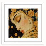 Elegant Abstract Figurative Wall Art – Gold Accented Modern Painting