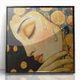 Elegant Abstract Figurative Wall Art – Gold Accented Modern Painting