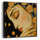 Elegant Abstract Figurative Wall Art – Gold Accented Modern Painting