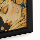 Elegant Abstract Figurative Wall Art – Gold Accented Modern Painting