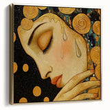 Elegant Abstract Figurative Wall Art – Gold Accented Modern Painting