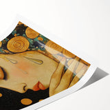 Elegant Abstract Figurative Wall Art – Gold Accented Modern Painting