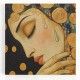 Elegant Abstract Figurative Wall Art – Gold Accented Modern Painting