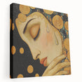 Elegant Abstract Figurative Wall Art – Gold Accented Modern Painting