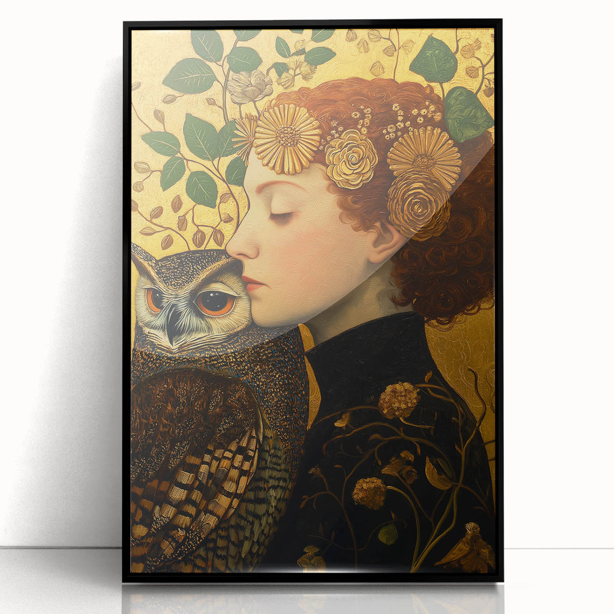 Elegant Abstract Figurative Wall Art – Golden Nature-Inspired Painting