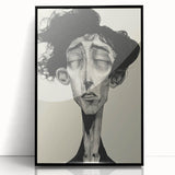 Minimalist Abstract Figurative Wall Art – Expressive Monochrome Design