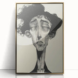 Minimalist Abstract Figurative Wall Art – Expressive Monochrome Design