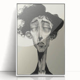 Minimalist Abstract Figurative Wall Art – Expressive Monochrome Design