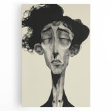 Minimalist Abstract Figurative Wall Art – Expressive Monochrome Design