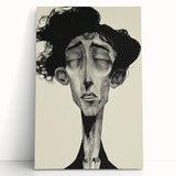 Minimalist Abstract Figurative Wall Art – Expressive Monochrome Design