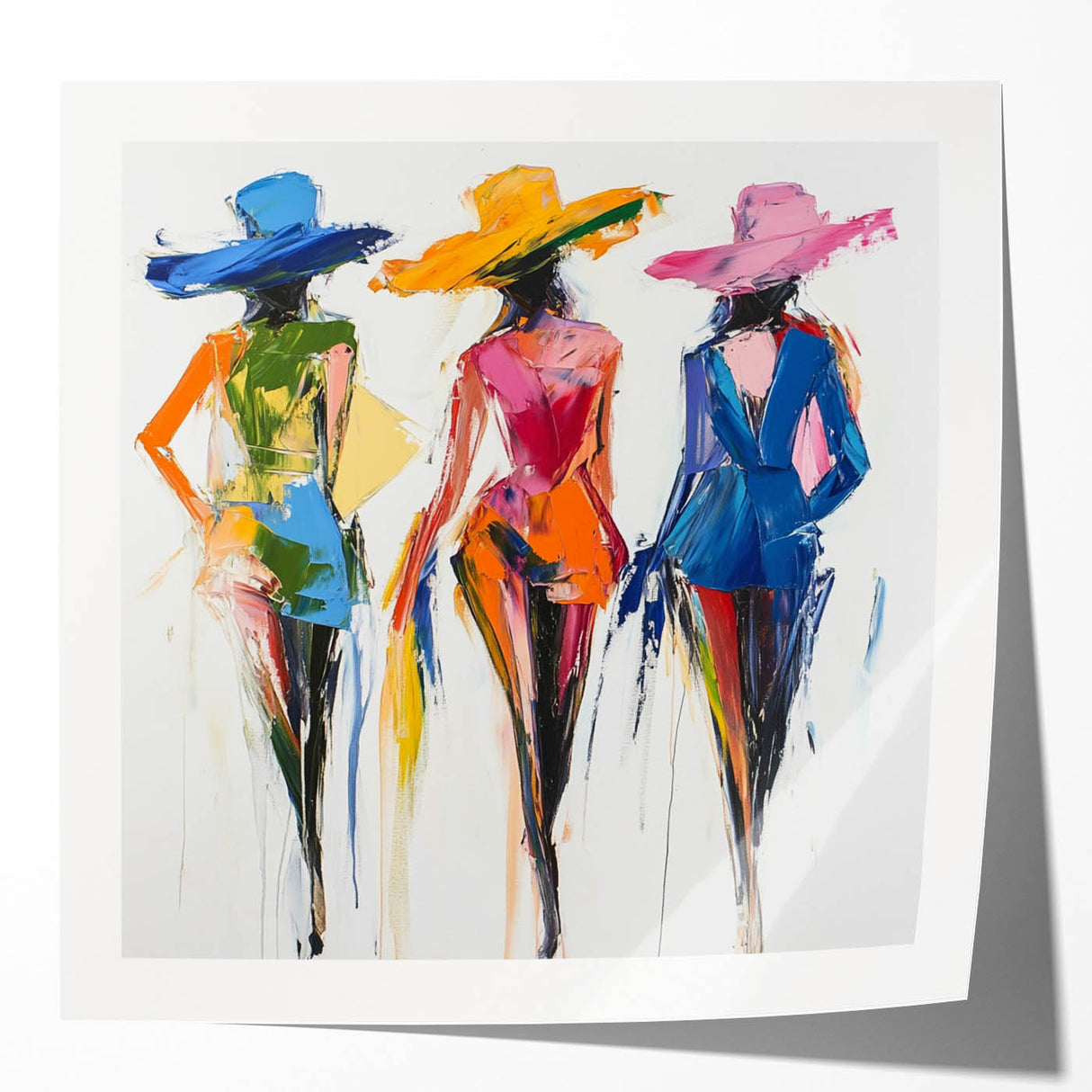 Colorful Abstract Figurative Wall Art – Vibrant Fashion-Inspired Design