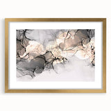 Minimalist Fluid Acrylic Art – Modern Black & Beige Wall Decor