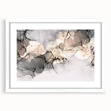 Minimalist Fluid Acrylic Art – Modern Black & Beige Wall Decor