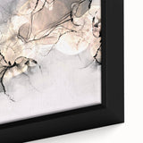 Minimalist Fluid Acrylic Art – Modern Black & Beige Wall Decor