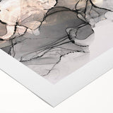 Minimalist Fluid Acrylic Art – Modern Black & Beige Wall Decor